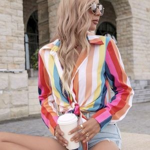 Colorful boat shirt with tie